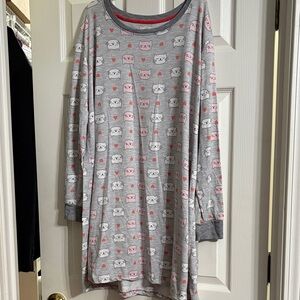 EUC Gray Cat Print Pajamas